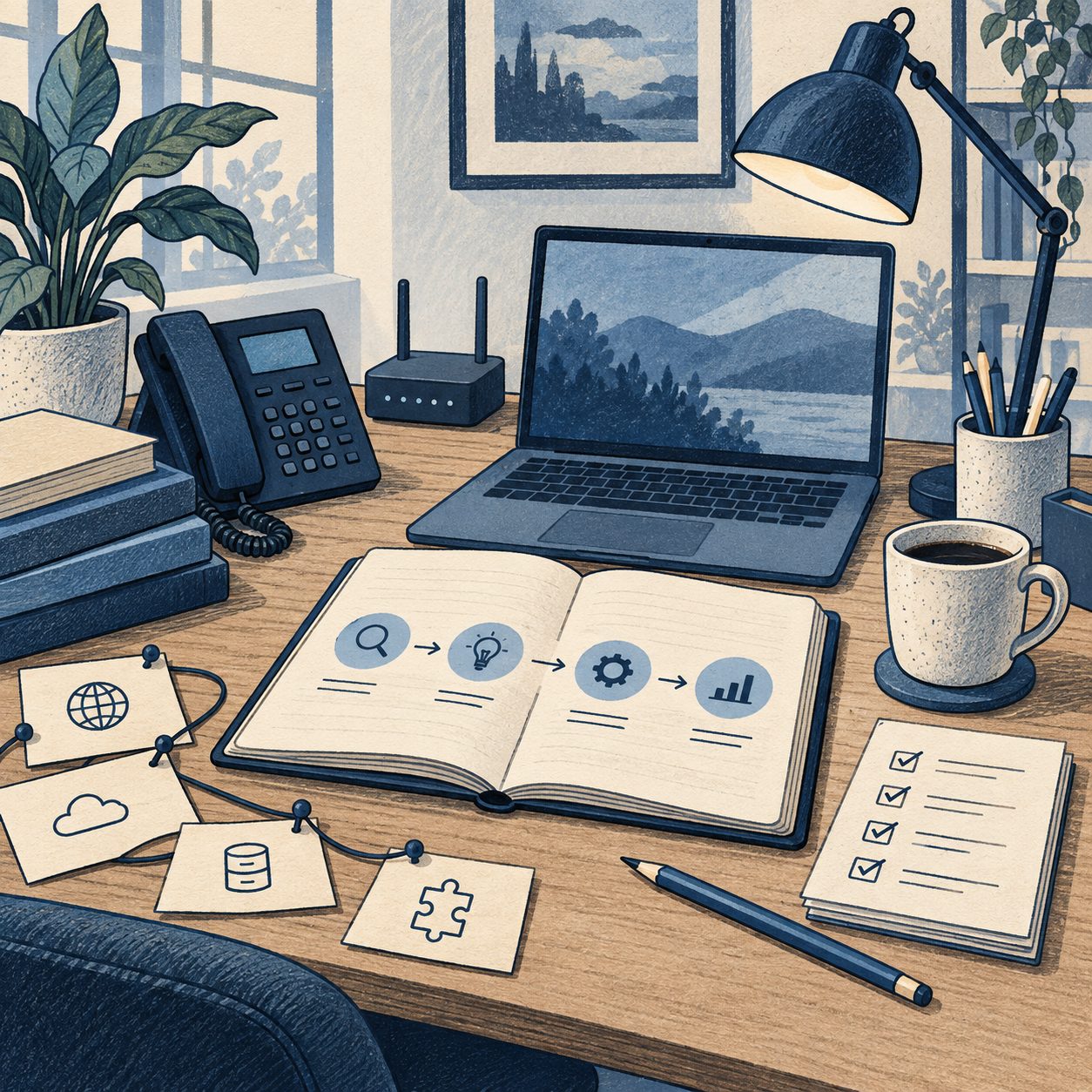 Editorial illustration of a considered sourcing process