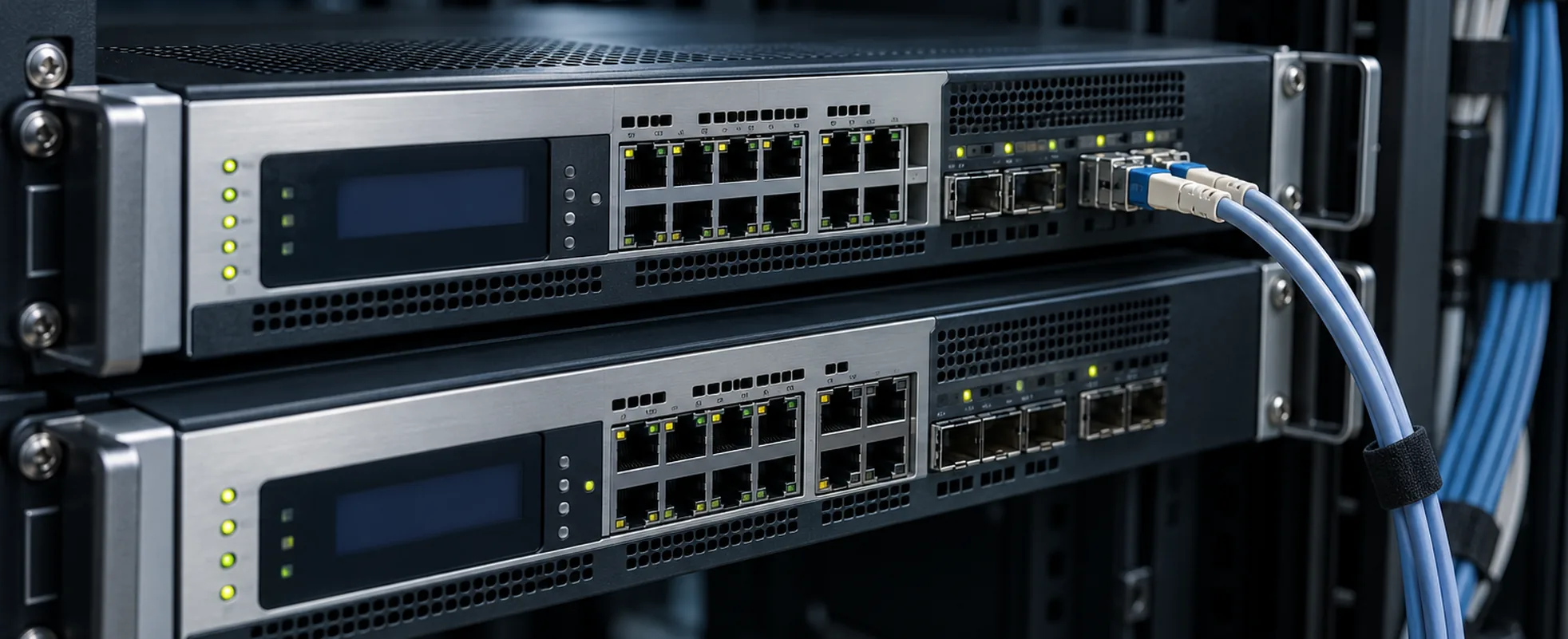 Enterprise session border controller and voice gateway appliances with Ethernet connections and illuminated network ports